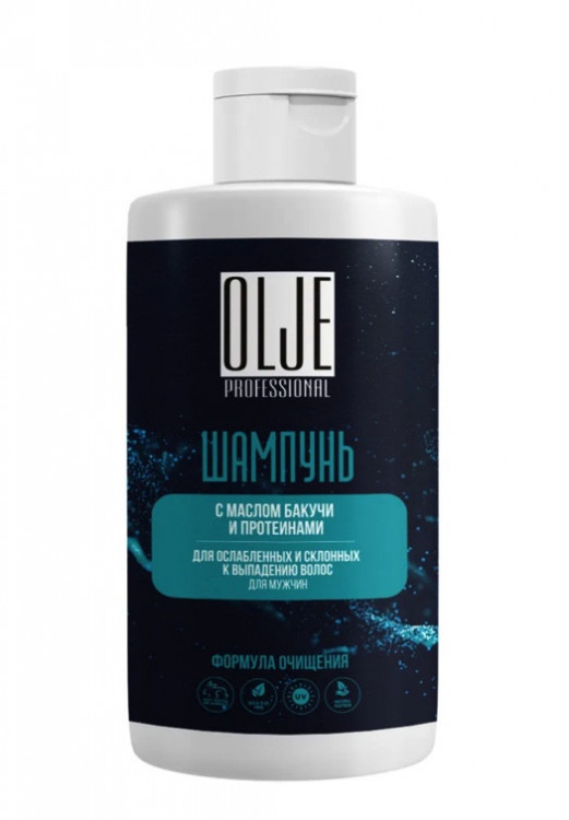 OLJE. Шампунь мужской с маслом бакучи и протеинами, 450 мл в Белгороде 